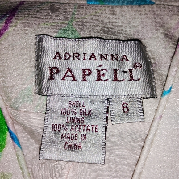 VINTAGE ADRIANA PAPELL FLORAL SILK ENSEMBLE - Picture 14 of 14